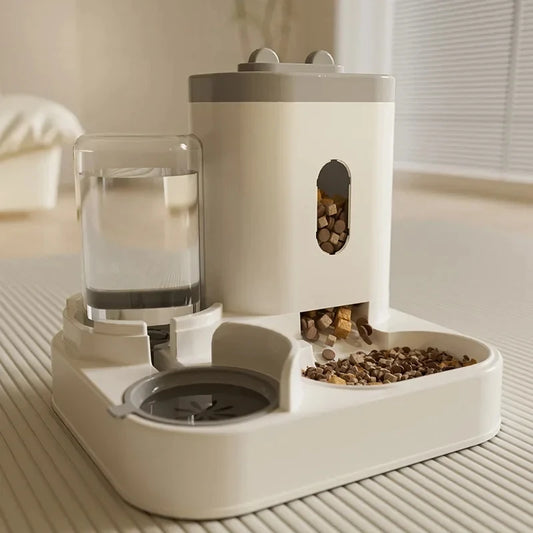 Automatic Feeder & Water Fountain for Cats and Dogs – Large Capacity Raised Bowl