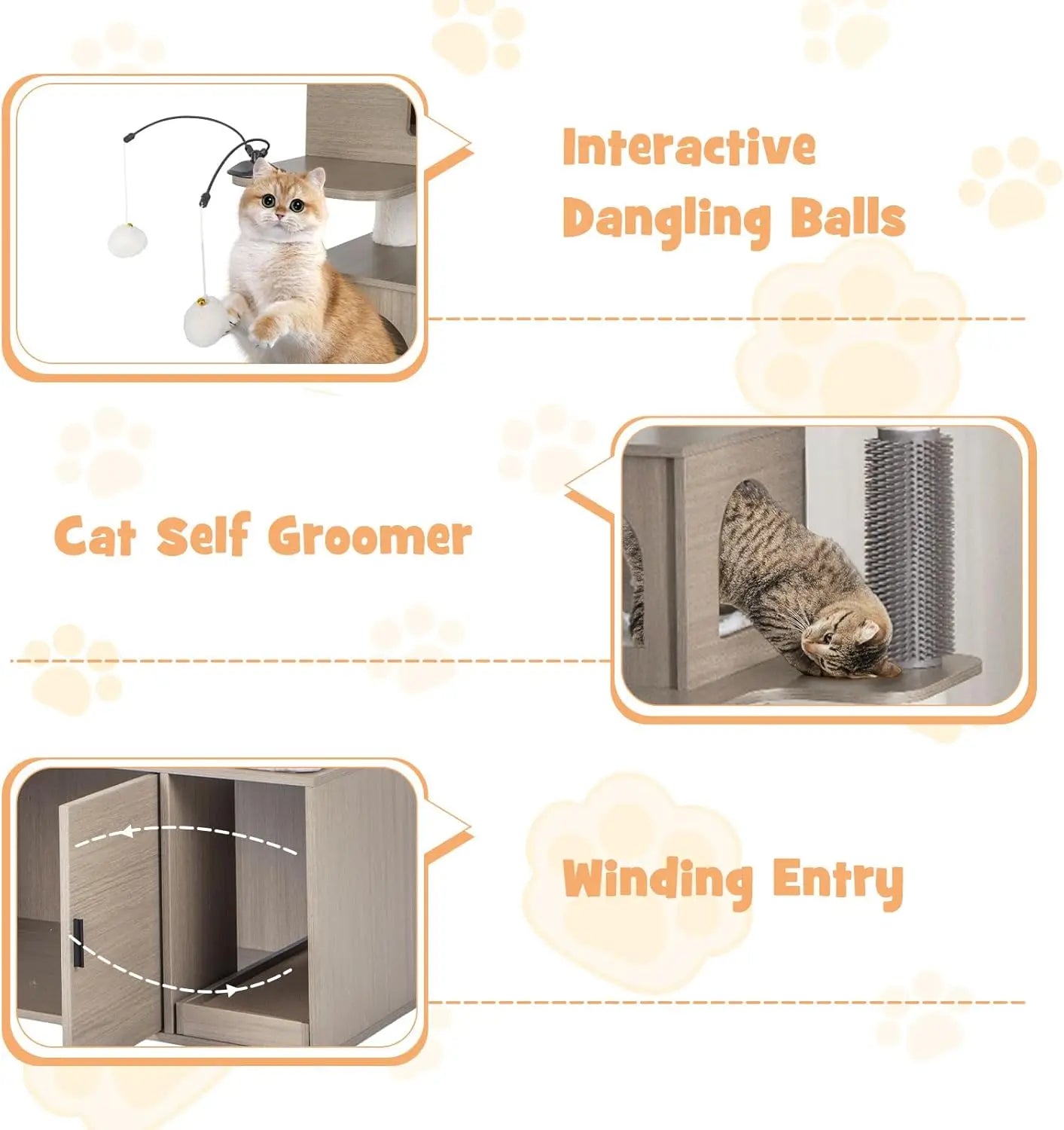 Cat Tree & Litter Box Enclosure – Tower with Condos & Scratching Posts