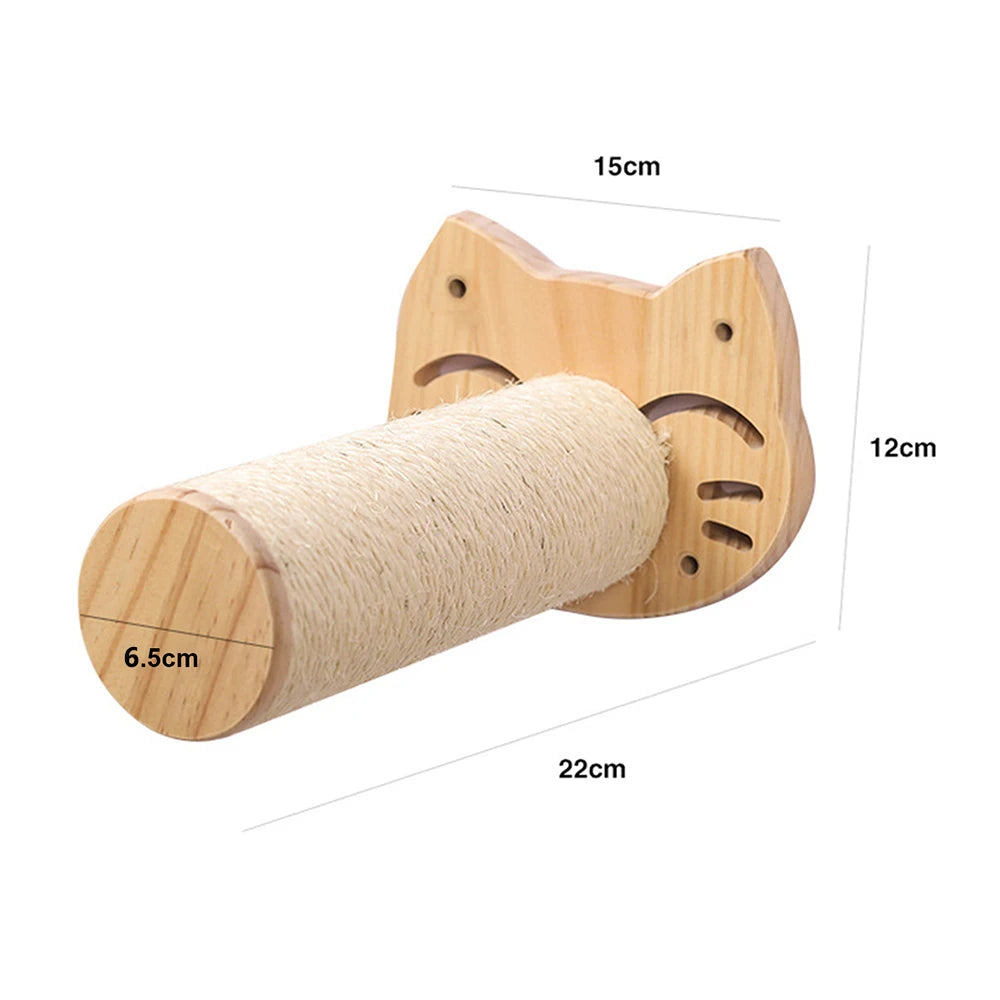 Wall-Mounted Cat Hammock – Wooden Scratcher, Perch & Bed for Cats